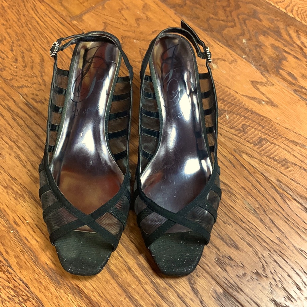 J Renee black low heel shoes.